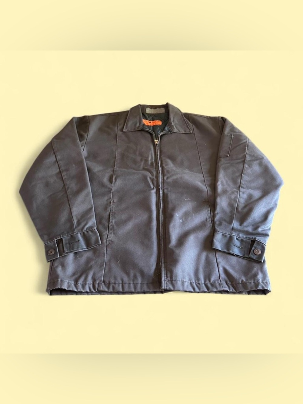 Vintage Red Kap Work Jacket Dark Brown Talon Zip Made USA L